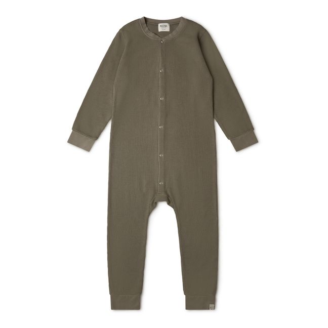 Pyjama Coton Bio Gaufré | Vert olive