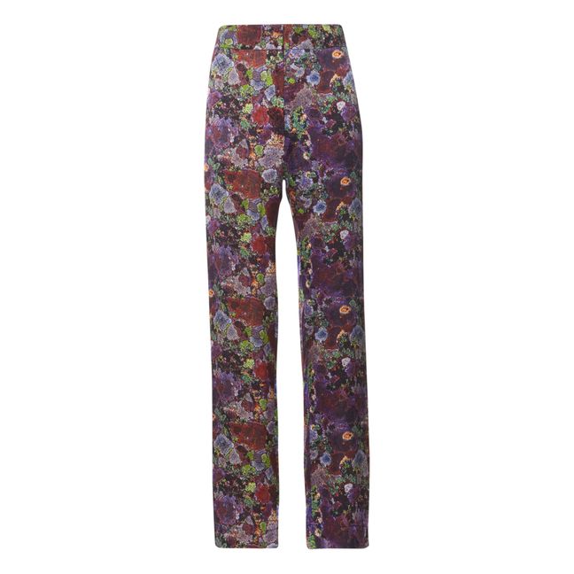 Ulysse Lichen Print Trousers Purple