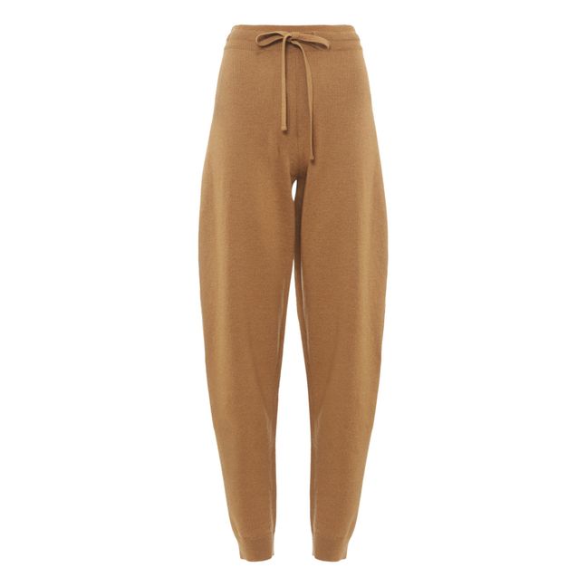 Ylia Cashmere and Merino Wool Joggers Camel