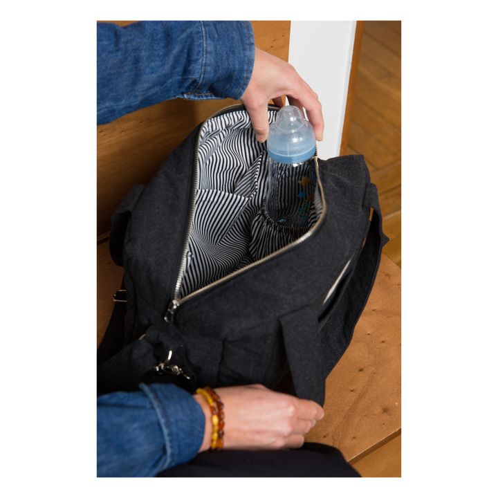 Bolso cambiador de algodón reciclado Mini Darcy Negro- Imagen del producto n°5