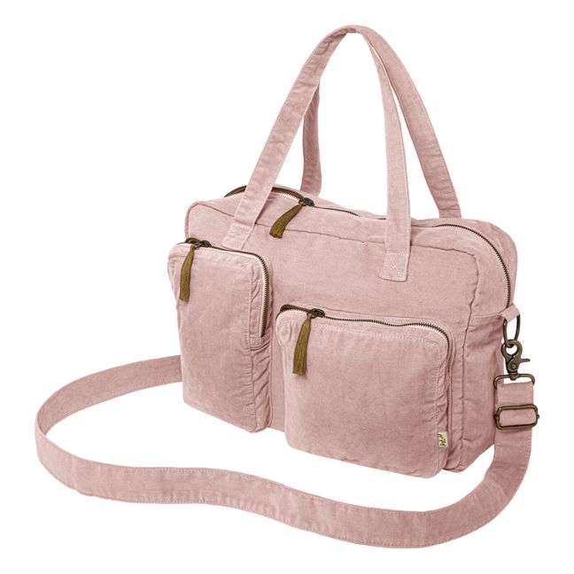 Sac à langer en velours de coton bio | Dusty Pink S007