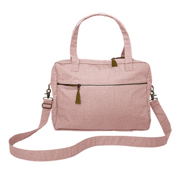 Wickeltasche aus Bio-Baumwollvelours | Dusty Pink S007
