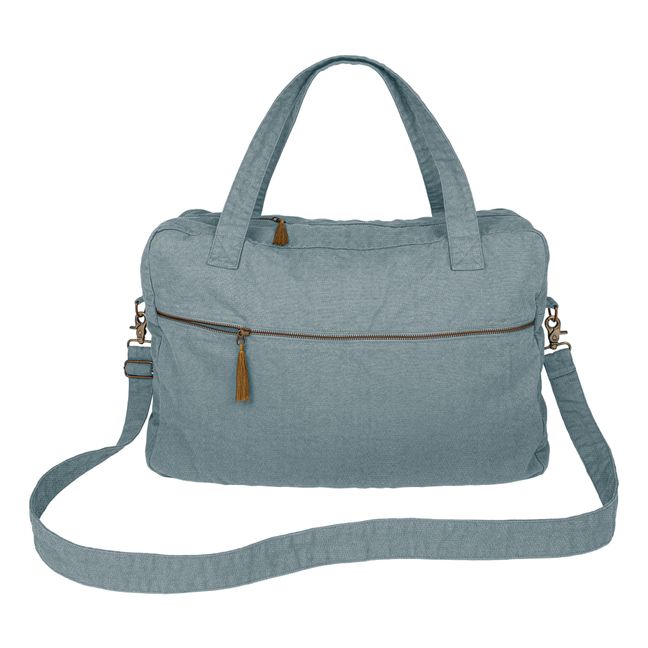 Sac weekender en velours de coton bio | Ice Blue S032