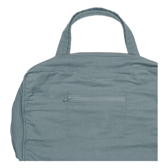 Bolso fin de semana de terciopelo de algodón orgánico | Ice Blue S032