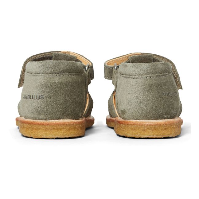 Crossover Velcro Sandals Khaki