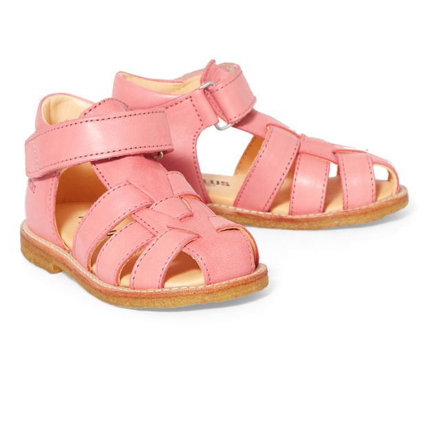 Leather High Upper Sandals  Pink