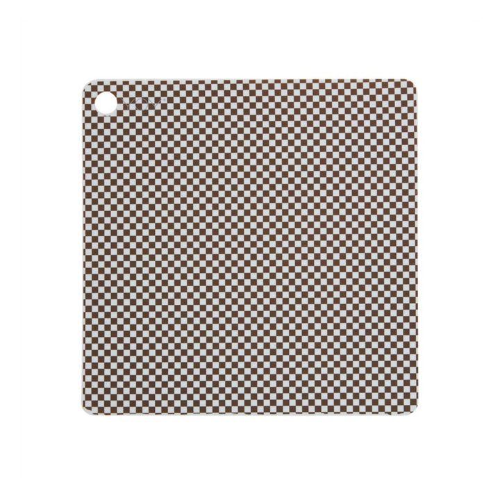 Sets de table Checker - Set de 2 | Chocolat- Image produit n°0