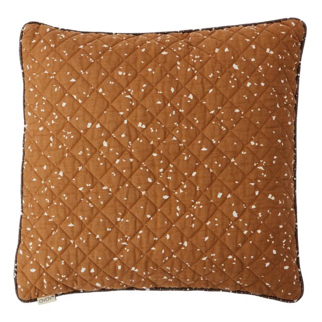 Cuscino trapuntato, modello: Aya, in cotone bio | Caramello