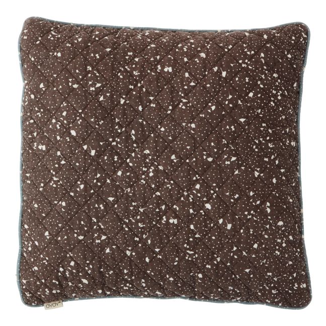 Aya Organic Cotton Quilted Cushion Marrone