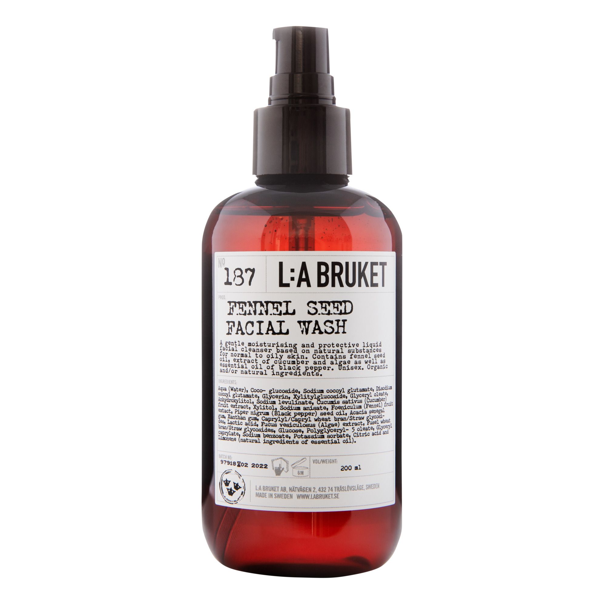 L:A BRUKET - Nettoyant visage Graines de fenouil 187 - 190 ml - Non teinté