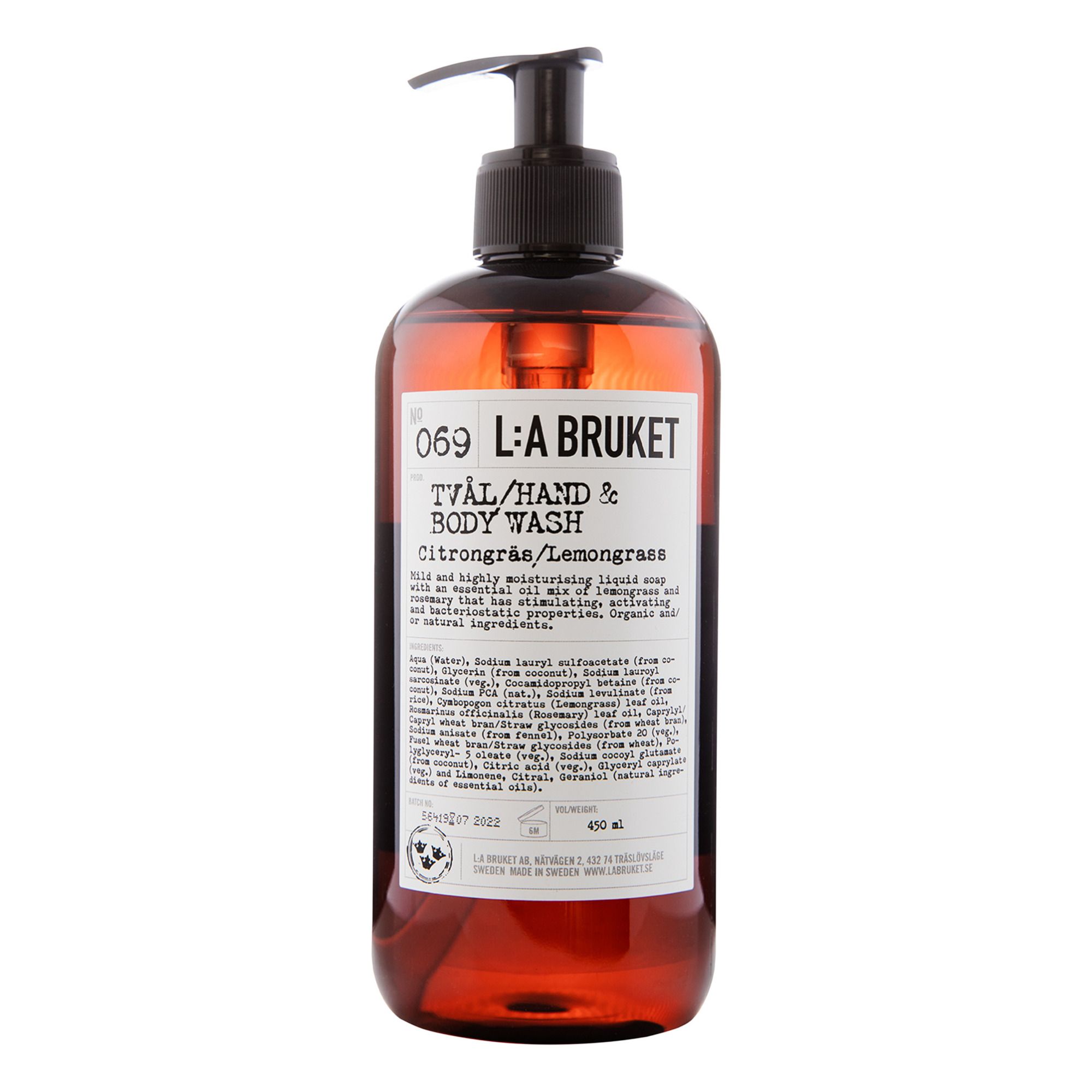 L:A BRUKET - Nettoyant mains & corps Citronnelle 069 - 450 ml - Non teinté