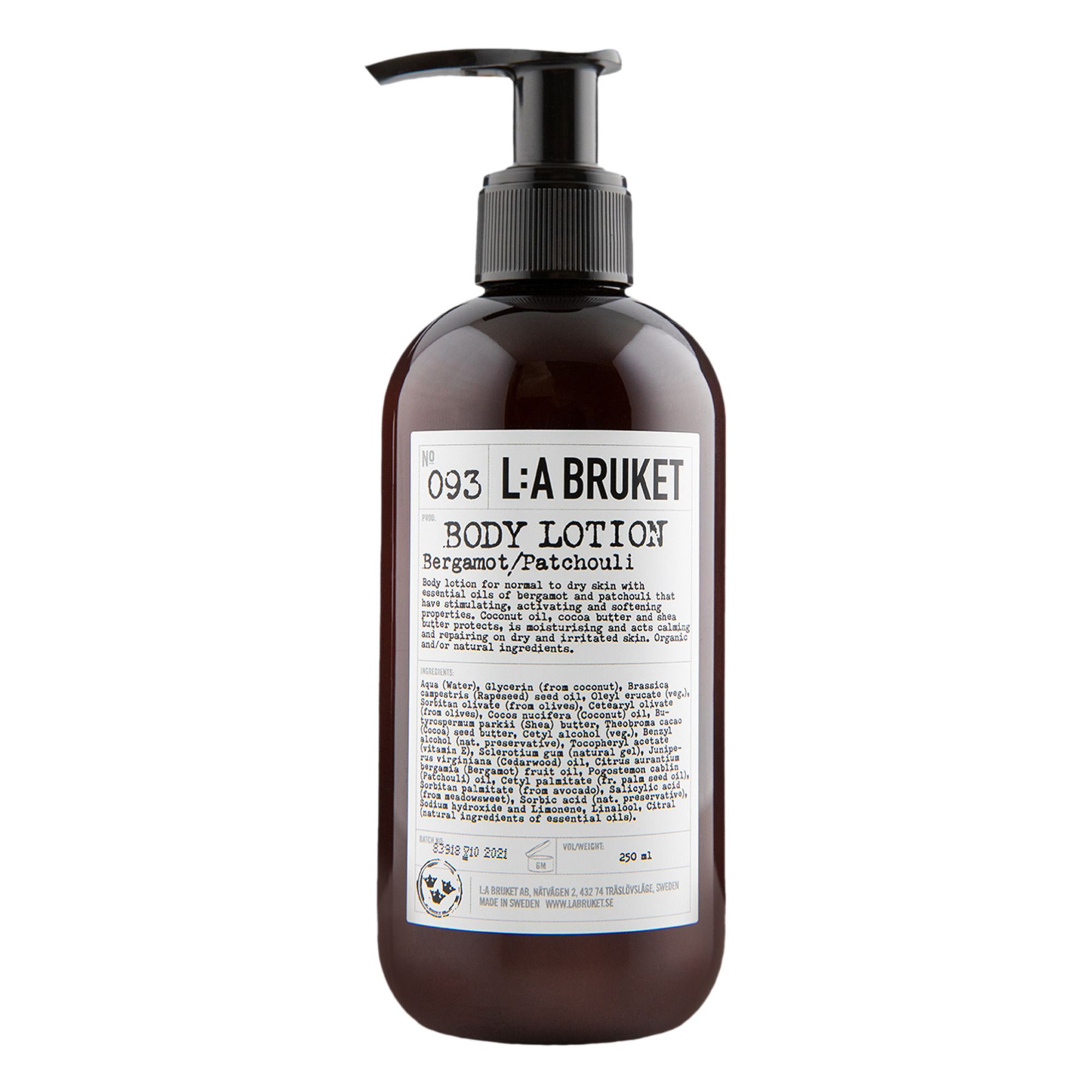 L:A BRUKET - Lait corps Bergamote Patchouli 093 - 240 ml - Non teinté