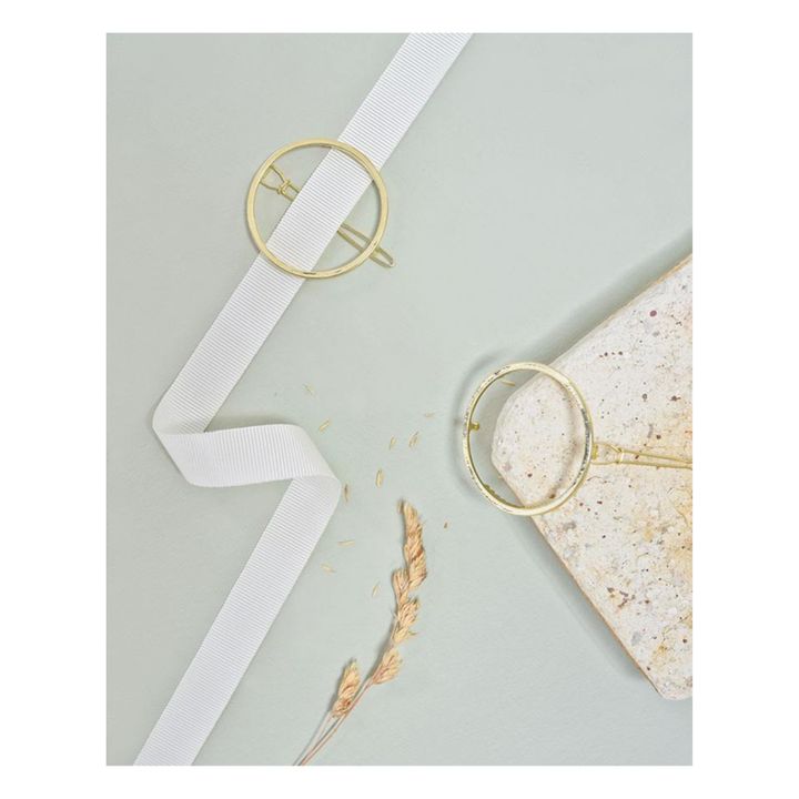 Emma Round Hair Clip Gold- Product image n°1