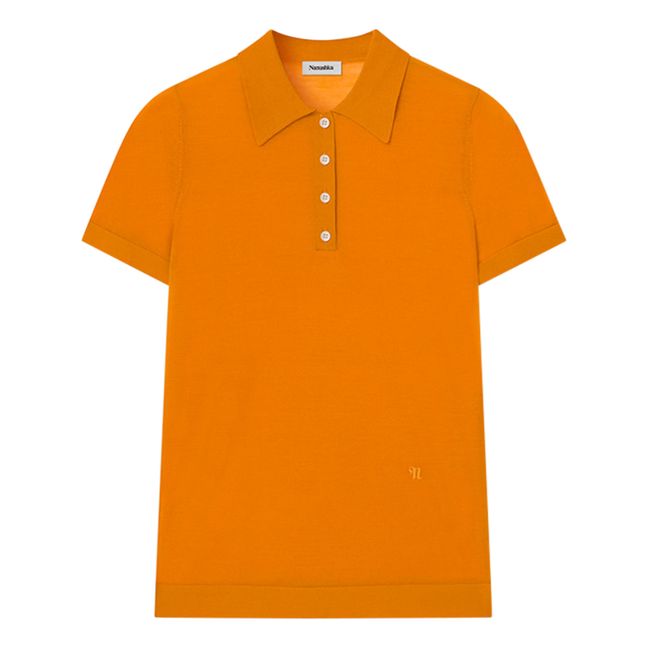 Hatti Merino Wool Polo Shirt Orange