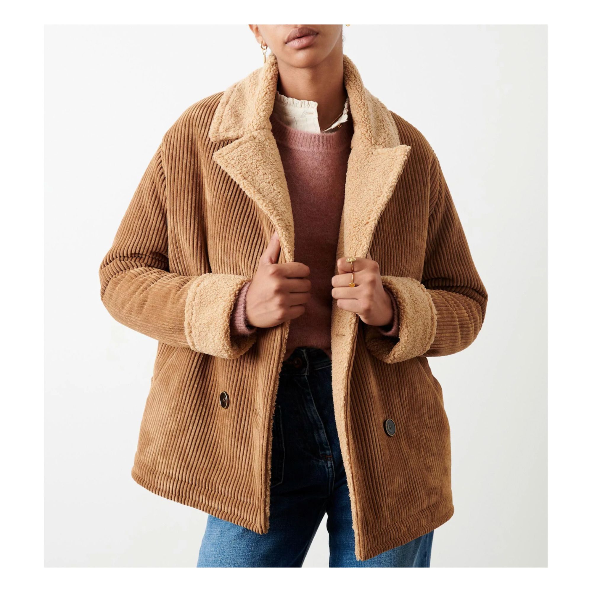 faux fur corduroy jacket