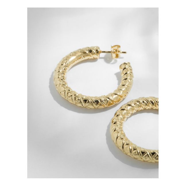 Charlotte - Large Engraved Hoops | Gold