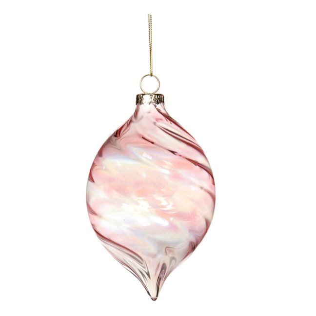 Twisted Glass Christmas Bauble | Pink