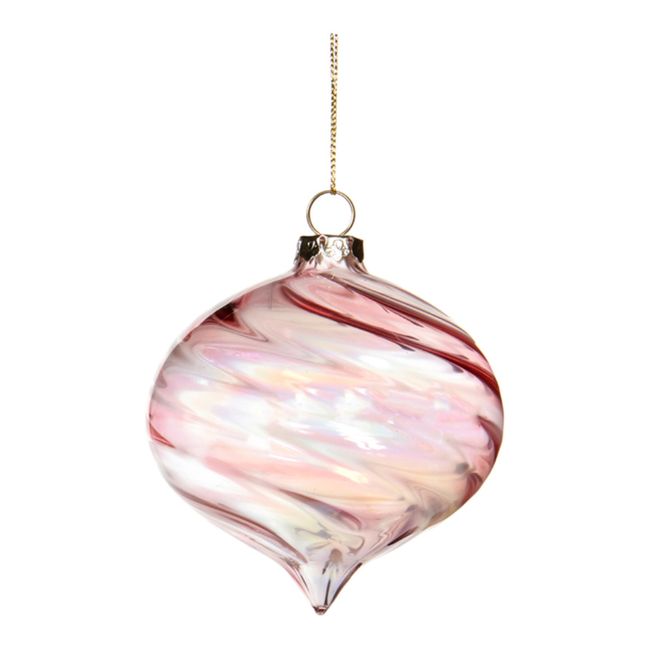 Twisted Glass Christmas Bauble | Pink
