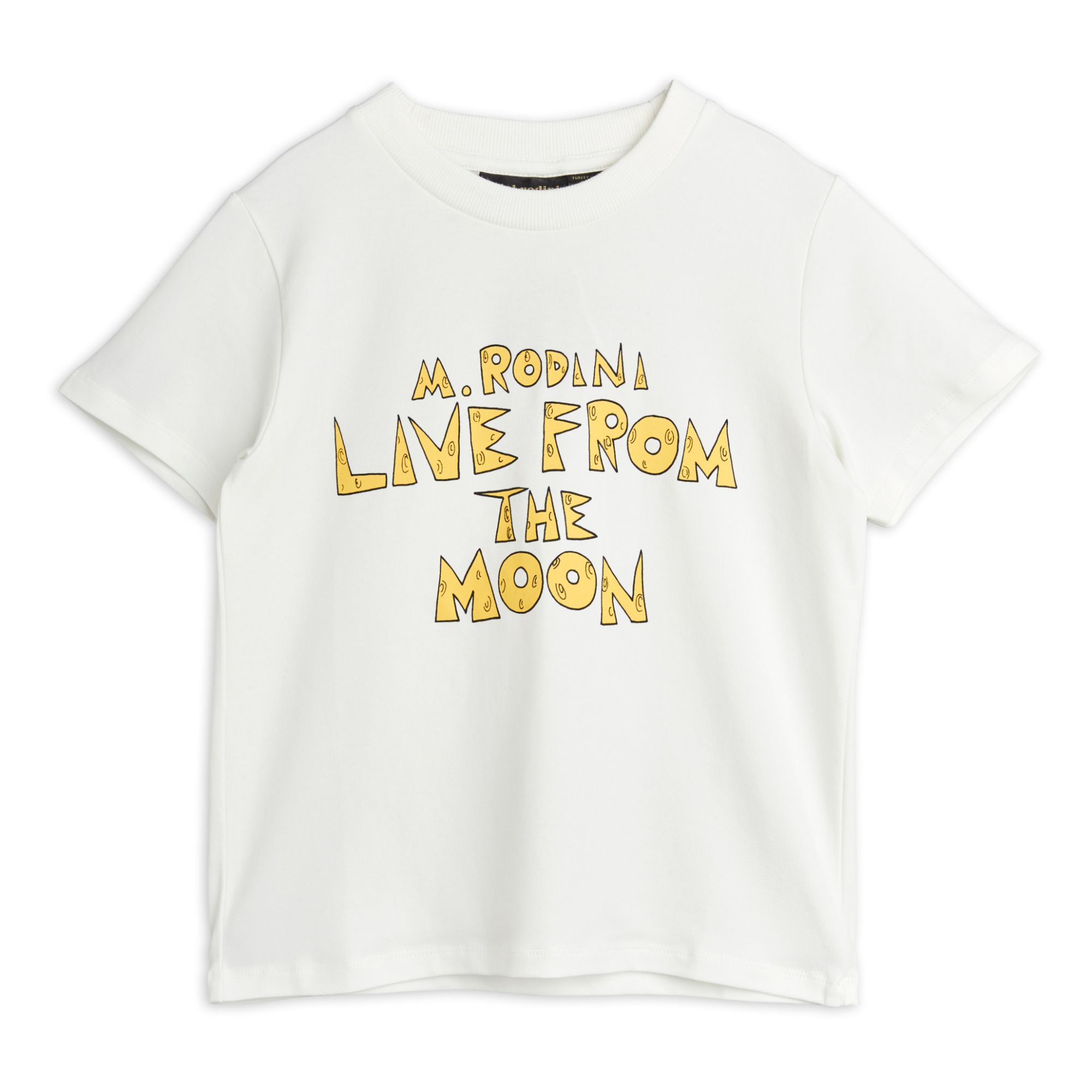 Mini Rodini - T-Shirt Coton Bio 'Live From The Moon' - Fille - Ecru