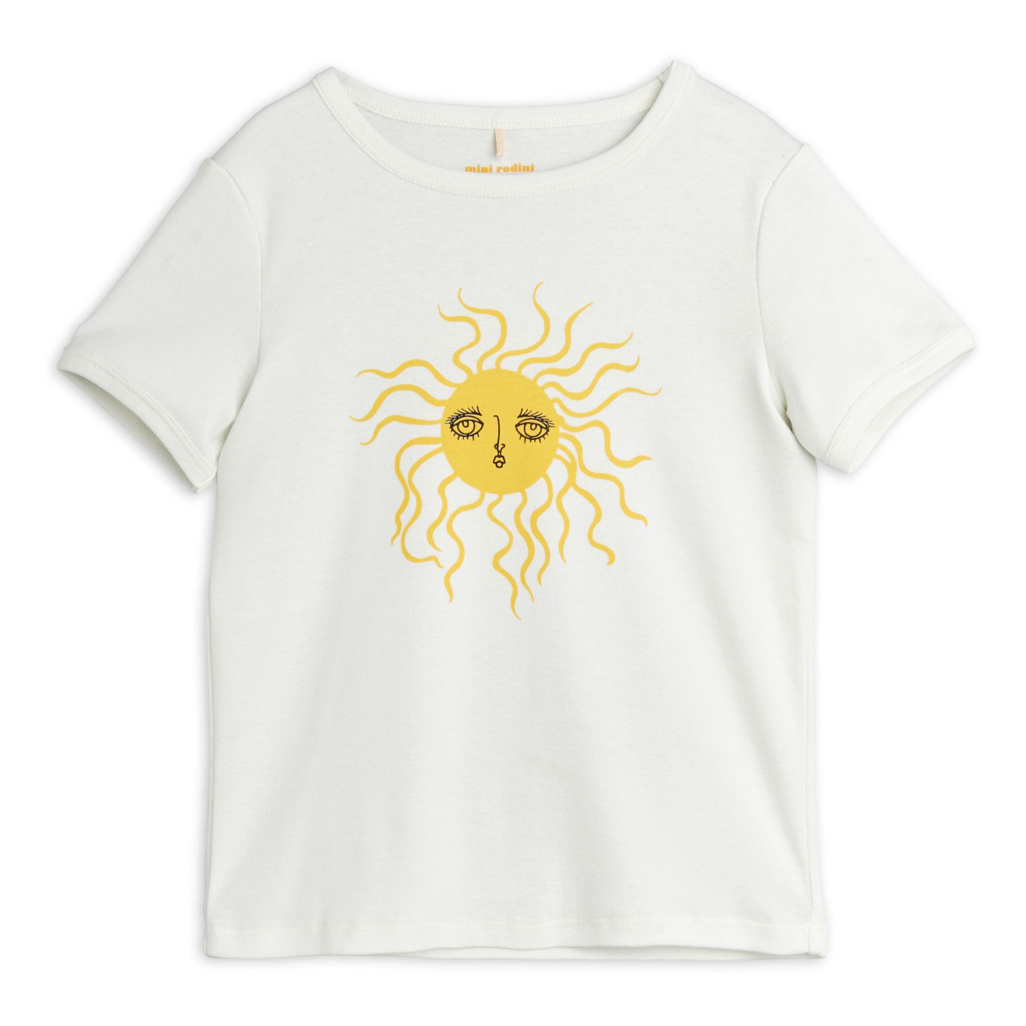Mini Rodini - T-Shirt Coton Bio Soleil - Fille - Ecru