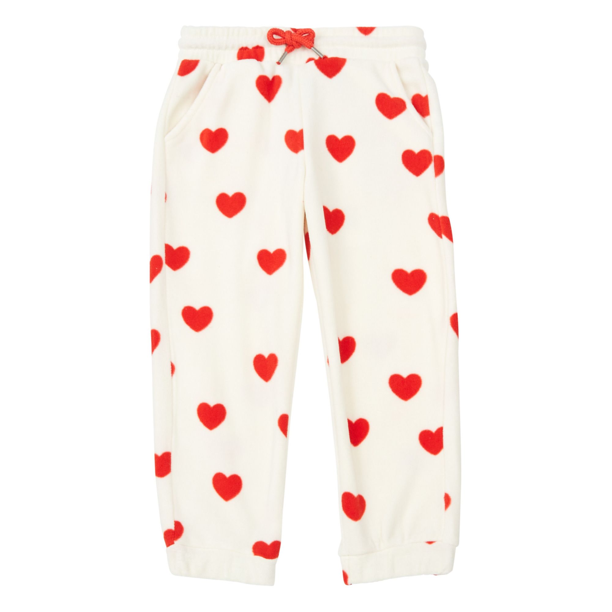 Recycled Polyester Heart Joggers Off white- Product image n°0