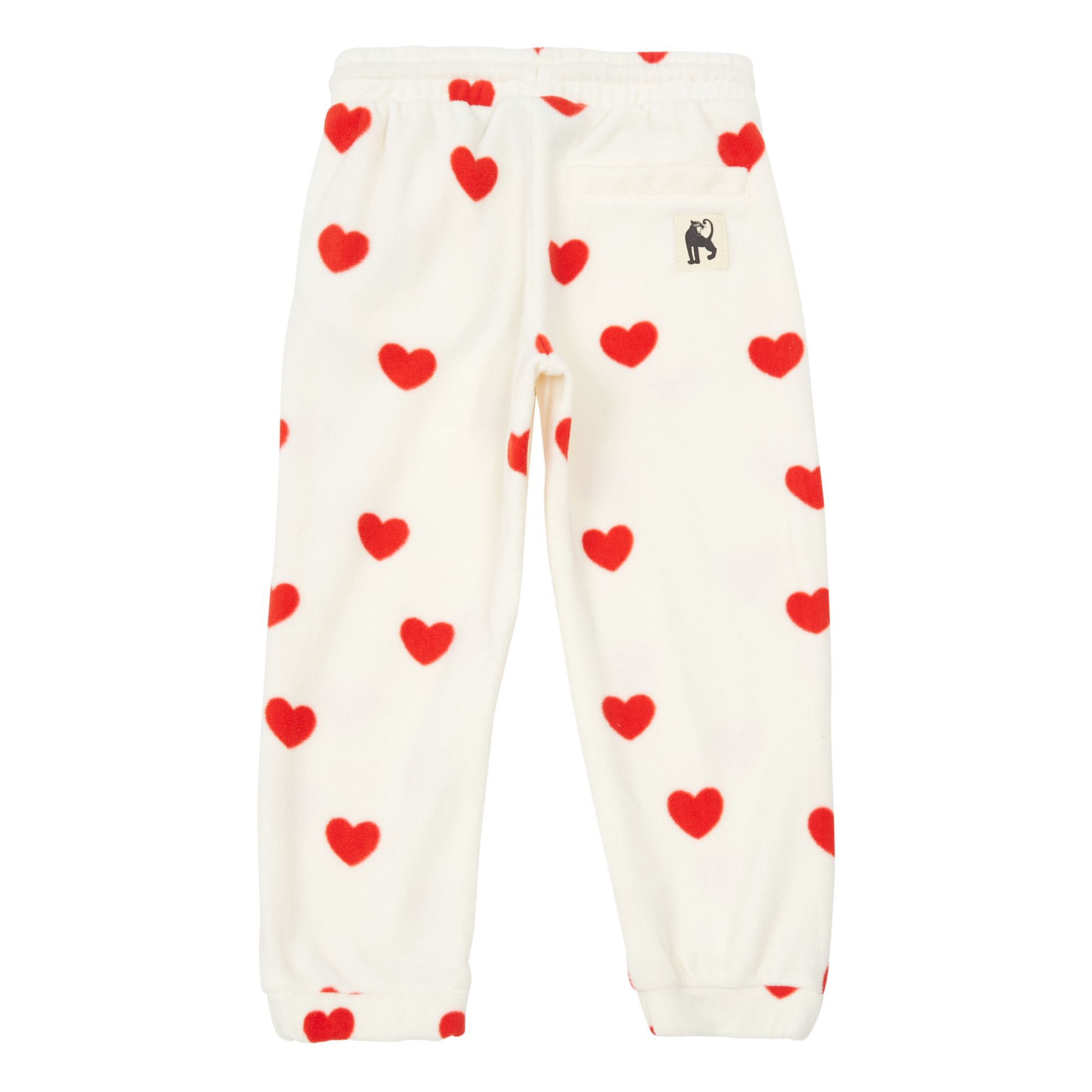 Recycled Polyester Heart Joggers Off white- Product image n°1