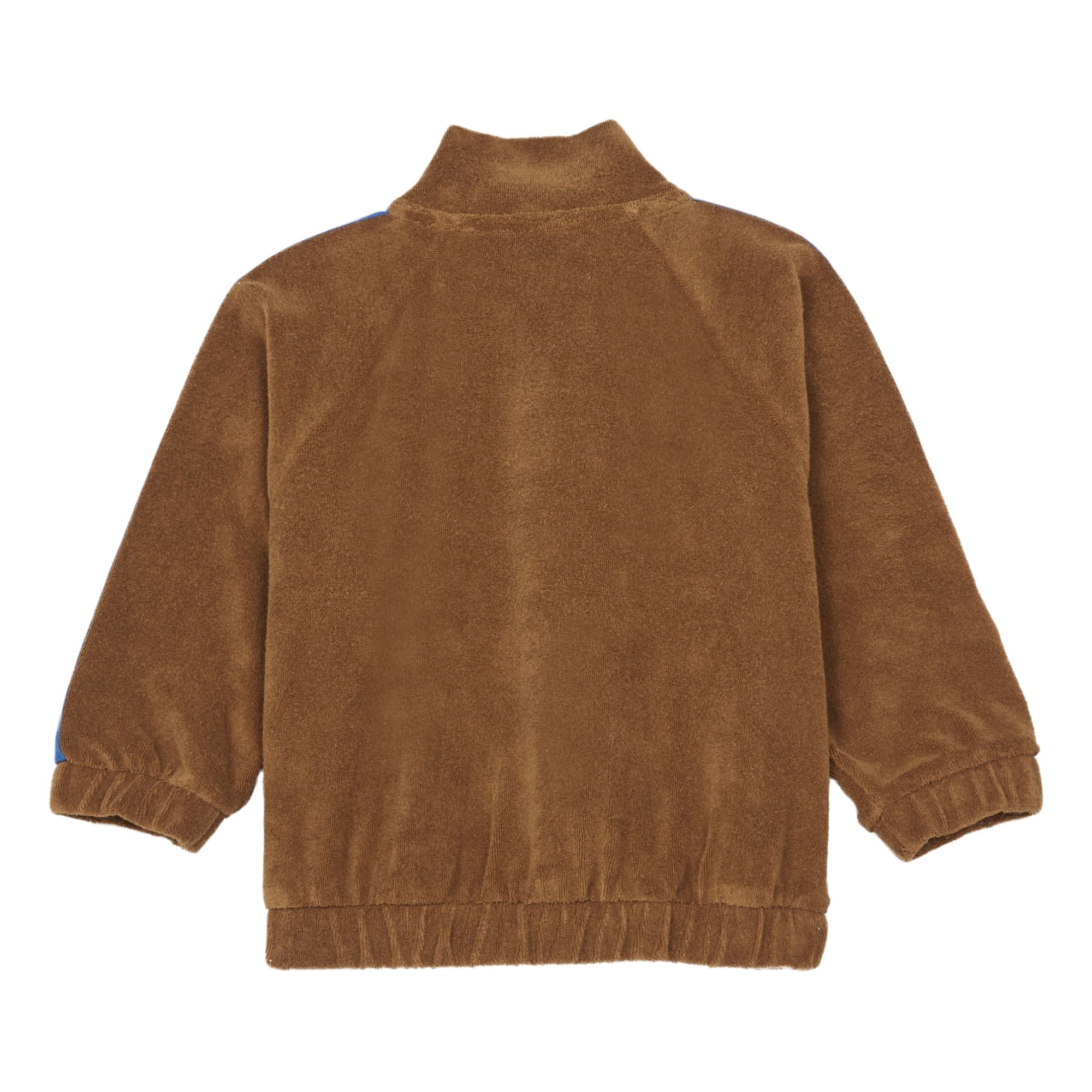 Recycled Polyester and Organic Cotton Terry Cloth Jacket Brown- Product image n°2