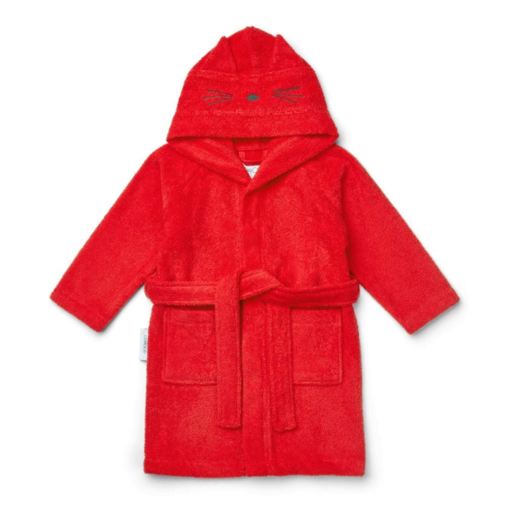 Liewood - Peignoir Lily en éponge de coton bio Chat - Rouge