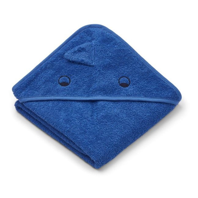 Capa de baño Albert de algodón orgánico Dino Azul