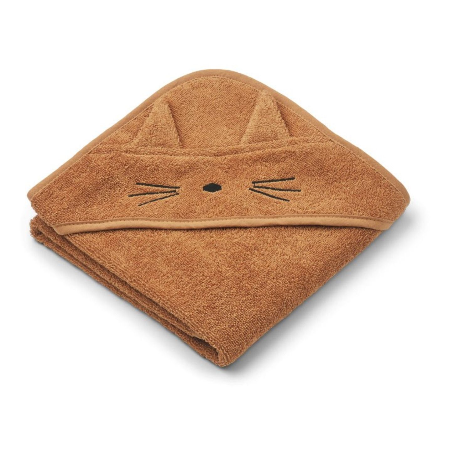 Liewood - Cape de bain Albert en coton bio Chat - Nude