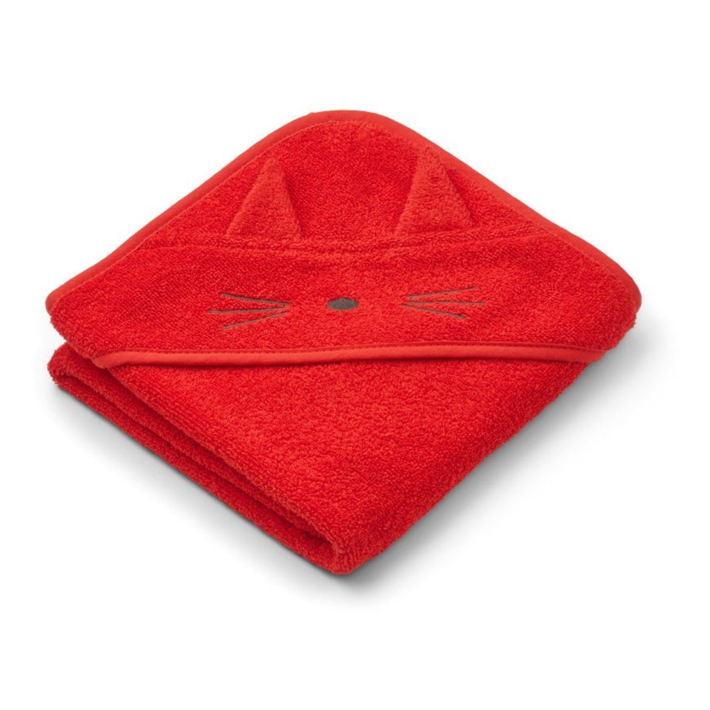 Liewood - Cape de bain Albert en coton bio Chat - Rouge