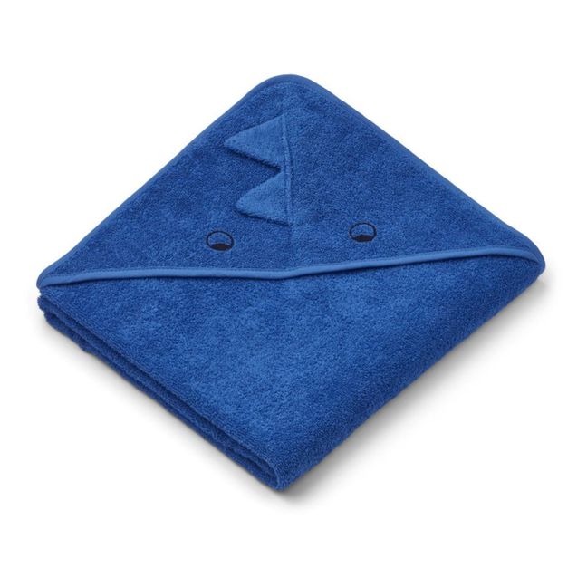 Capa de baño Augusta tejido de rizo de algodón orgánico Dino Azul