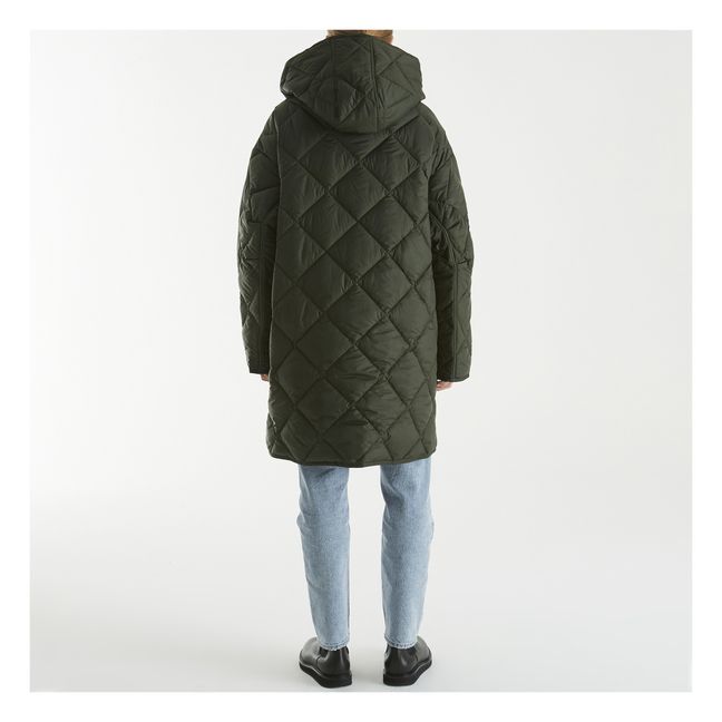 Quilted Hooded Puffer Jacket Green