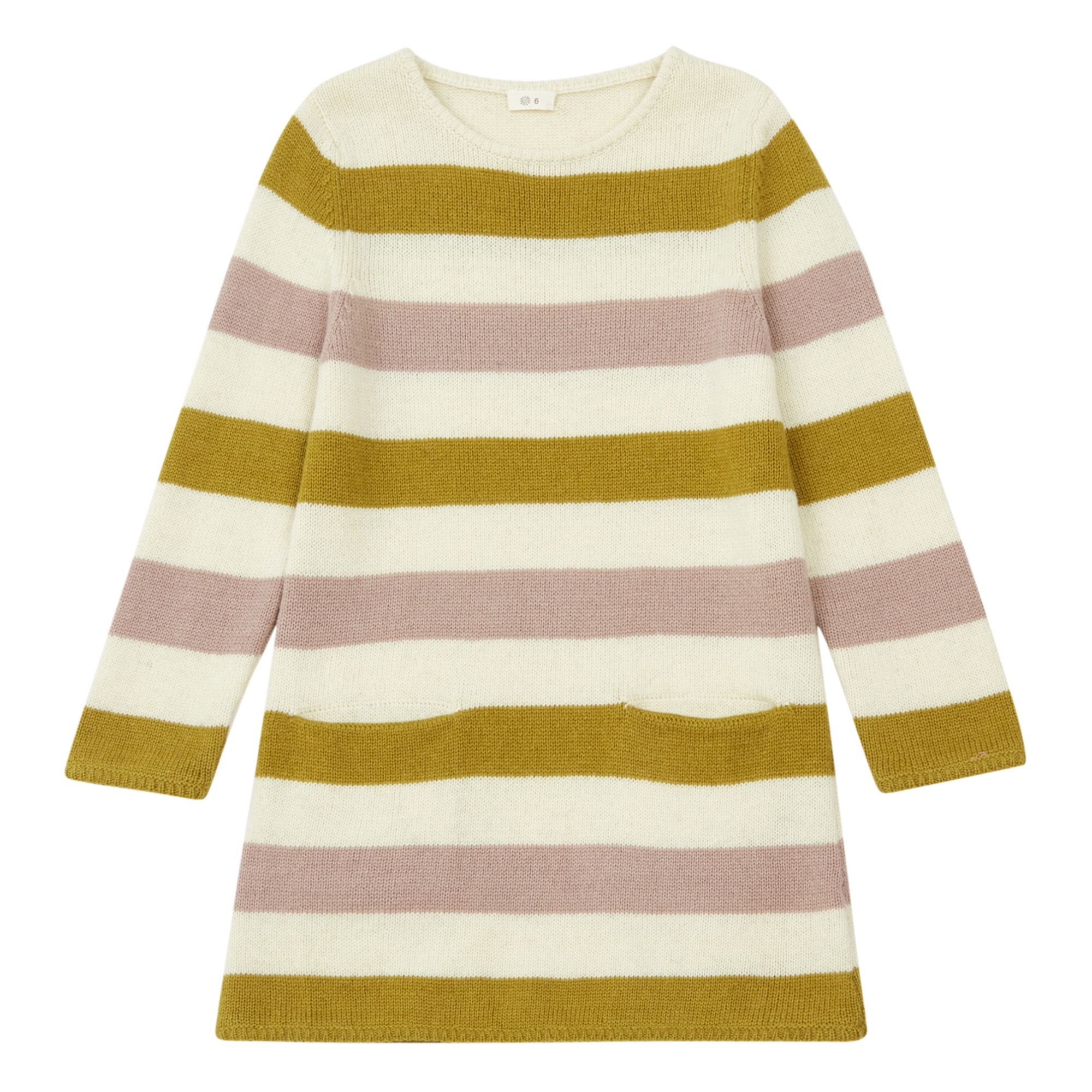 Ketiketa - Robe Pull Laine Rayée Alexa - Fille - Ecru