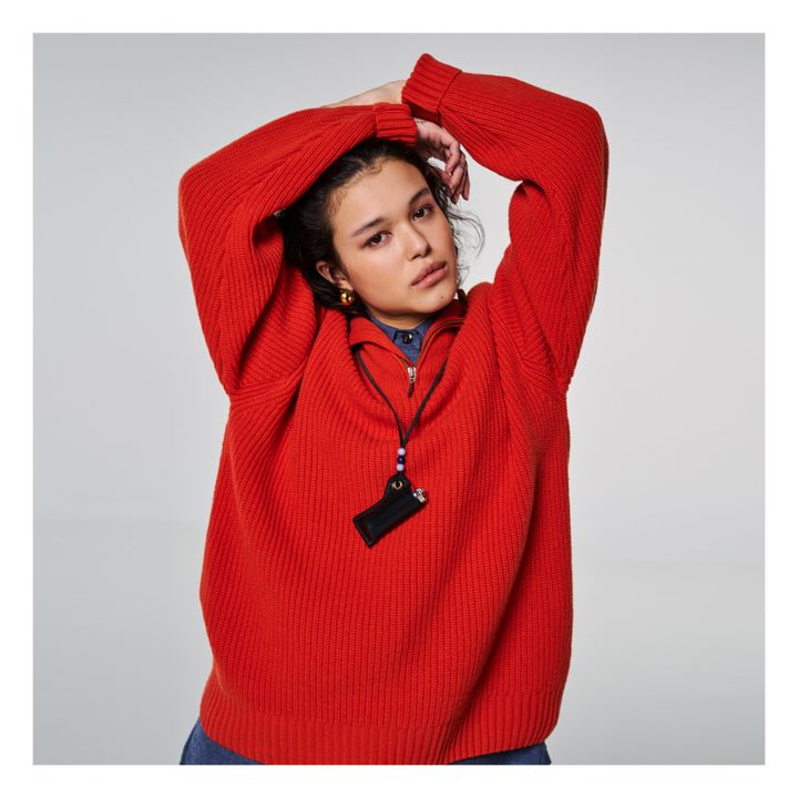 Fly Deck Merino Wool Jumper | Orange- Product image n°3