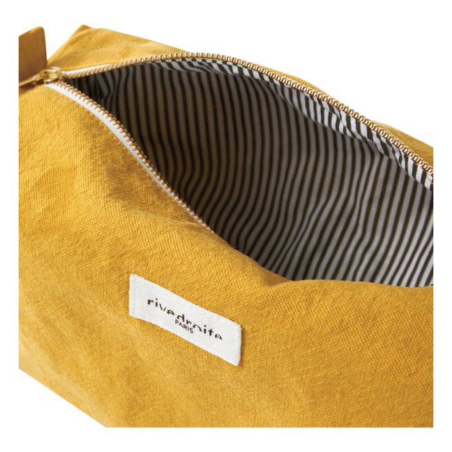 Alma Recycled Cotton Maternity Toilet Bag | Mustard