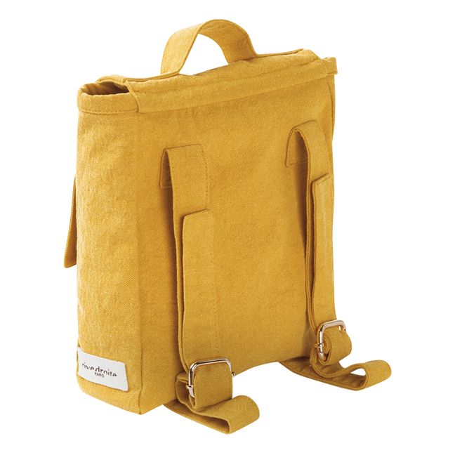 Mochila infantil Minimes de tela vaquera supra-reciclada | Amarillo Mostaza