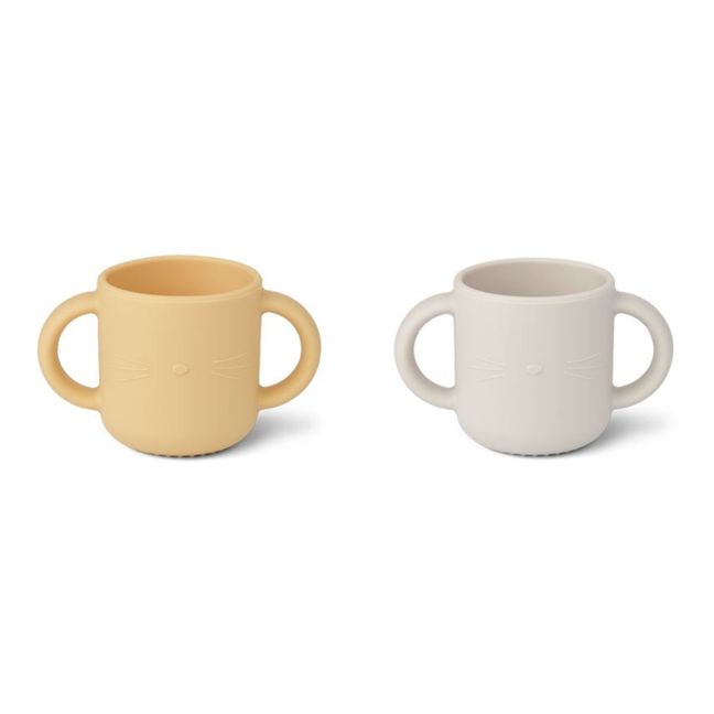 Gene Silicone Cups - Set of 2 | Pale yellow