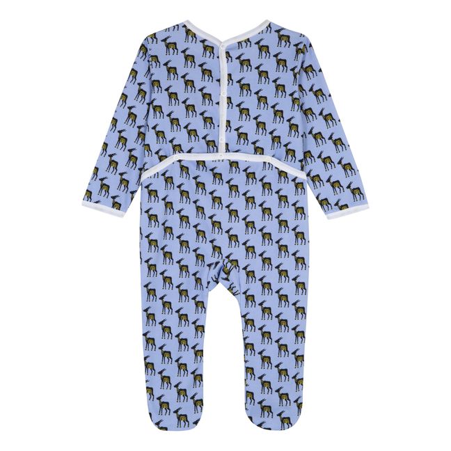 Pijama de una pieza de algodón orgánico Imi | Azul