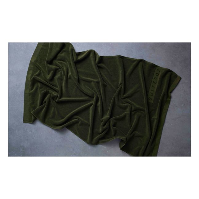 Serviette de toilette en coton bio  | Vert mousse