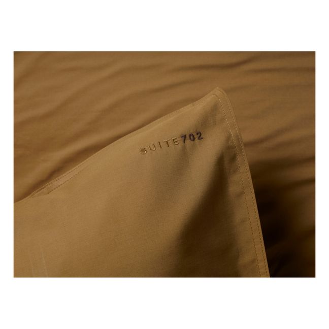 Funda de almohada de percal orgánico | Khaki