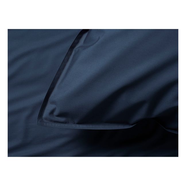 Funda de almohada de percal orgánico | Azul Marino