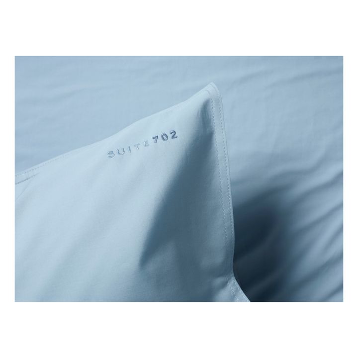 Funda de almohada de percal orgánico | Azul Cielo- Imagen del producto n°1