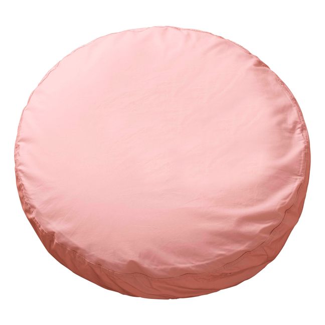 Cojín redondo de percal orgánico | Blush