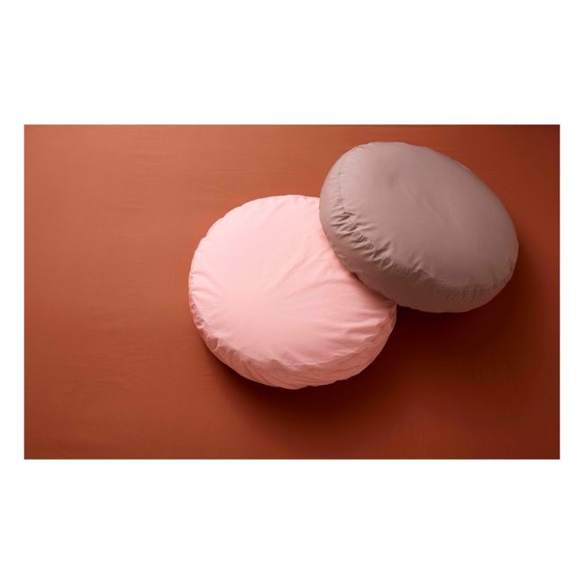 Cojín redondo de percal orgánico | Blush