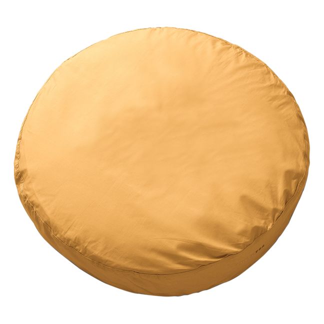 Organic Cotton Percale Round Cushion Gold