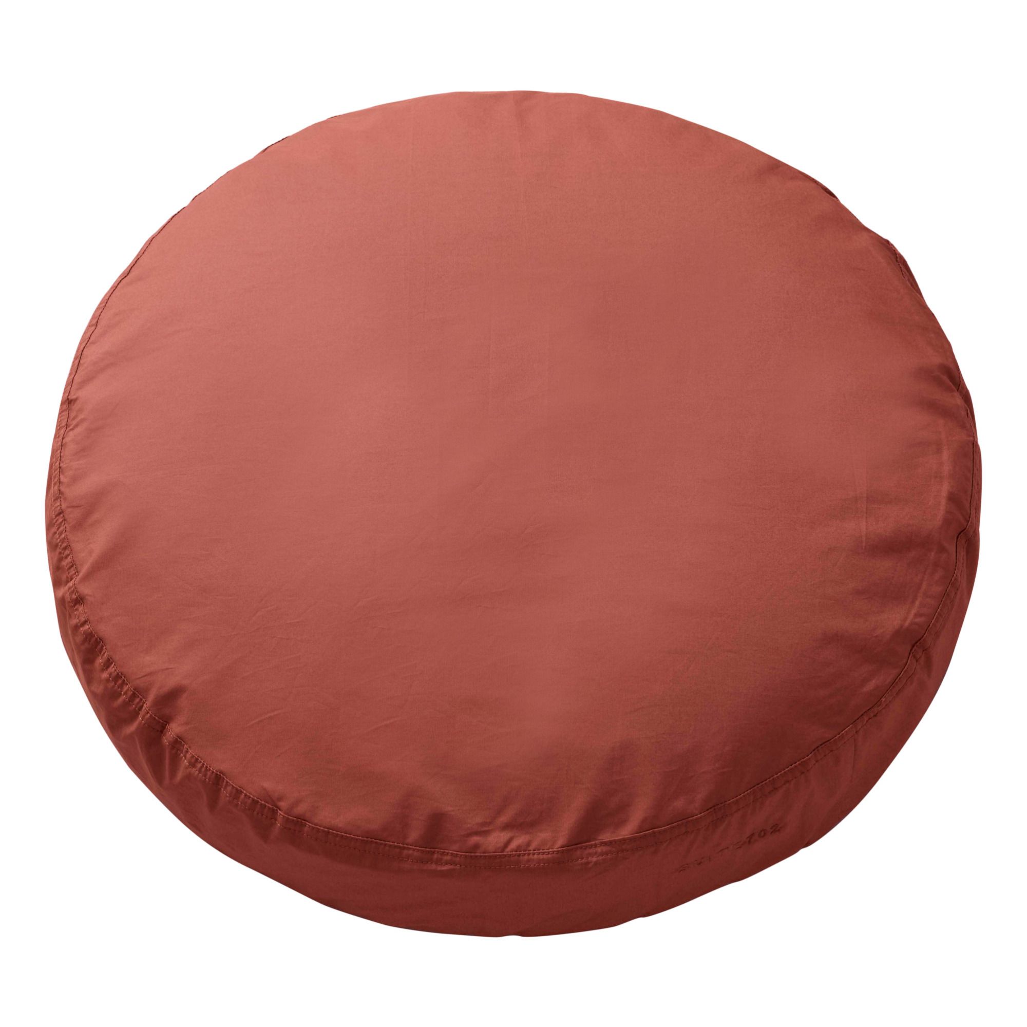Suite 702 - Coussin rond en percale organique - Cognac