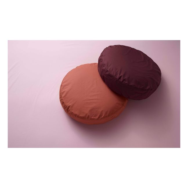 Organic Cotton Percale Round Cushion | Cognac