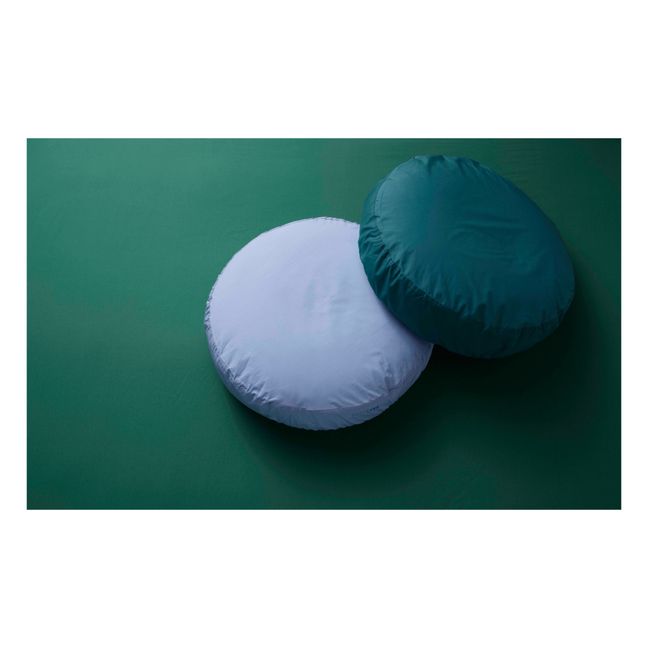 Organic Cotton Percale Round Cushion | Petrol blue
