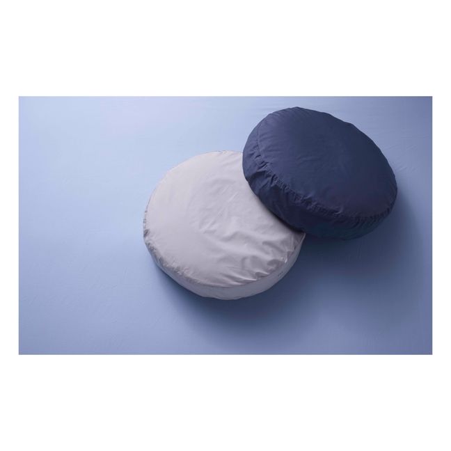 Organic Cotton Percale Round Cushion Navy blue